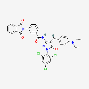 molecular formula C35H26Cl3N5O4 B15009342 N-[(4Z)-4-[4-(diethylamino)benzylidene]-5-oxo-1-(2,4,6-trichlorophenyl)-4,5-dihydro-1H-pyrazol-3-yl]-3-(1,3-dioxo-1,3-dihydro-2H-isoindol-2-yl)benzamide 