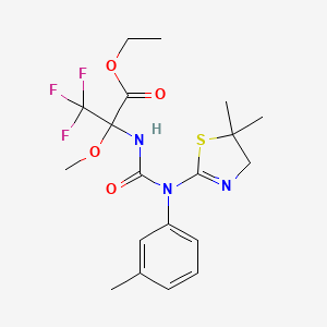 molecular formula C19H24F3N3O4S B15009561 ethyl N-[(5,5-dimethyl-4,5-dihydro-1,3-thiazol-2-yl)(3-methylphenyl)carbamoyl]-3,3,3-trifluoro-2-methoxyalaninate 