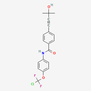 molecular formula C19H16ClF2NO3 B15009612 Benzamide, N-(4-chlorodifluoromethoxyphenyl)-4-(3-hydroxy-3-methyl-1-butynyl)- 