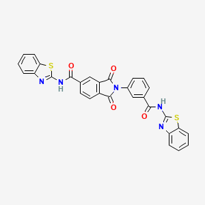 molecular formula C30H17N5O4S2 B15009621 N-(1,3-benzothiazol-2-yl)-2-[3-(1,3-benzothiazol-2-ylcarbamoyl)phenyl]-1,3-dioxo-2,3-dihydro-1H-isoindole-5-carboxamide 