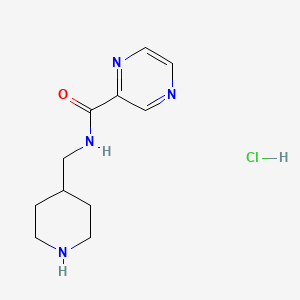molecular formula C11H17ClN4O B1500965 N-(Piperidin-4-ylmethyl)pyrazine-2-carboxamide hydrochloride CAS No. 1185309-03-8