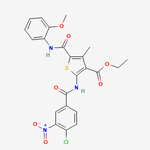 molecular formula C23H20ClN3O7S B15009723 Ethyl 2-(4-chloro-3-nitrobenzamido)-5-[(2-methoxyphenyl)carbamoyl]-4-methylthiophene-3-carboxylate 
