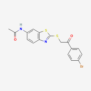 molecular formula C17H13BrN2O2S2 B15009785 N-(2-{[2-(4-bromophenyl)-2-oxoethyl]sulfanyl}-1,3-benzothiazol-6-yl)acetamide 
