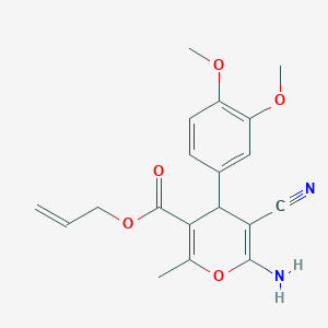 molecular formula C19H20N2O5 B15009791 allyl 6-amino-5-cyano-4-(3,4-dimethoxyphenyl)-2-methyl-4H-pyran-3-carboxylate 