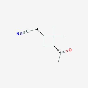 molecular formula C10H15NO B150100 2-[(1R,3R)-3-acetyl-2,2-dimethylcyclobutyl]acetonitrile CAS No. 138512-75-1