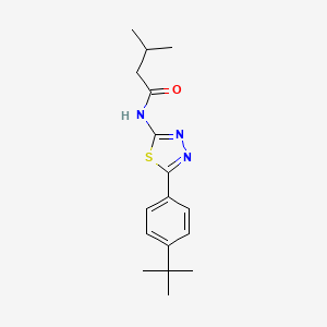molecular formula C17H23N3OS B15010217 N-[5-(4-tert-butylphenyl)-1,3,4-thiadiazol-2-yl]-3-methylbutanamide 