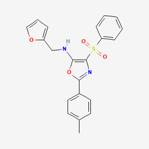 molecular formula C21H18N2O4S B15010389 N-(furan-2-ylmethyl)-4-(phenylsulfonyl)-2-(p-tolyl)oxazol-5-amine 