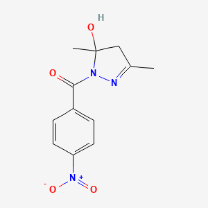 molecular formula C12H13N3O4 B15010426 (5-hydroxy-3,5-dimethyl-4,5-dihydro-1H-pyrazol-1-yl)(4-nitrophenyl)methanone 