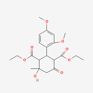 molecular formula C21H28O8 B15010435 Diethyl 2-(2,4-dimethoxyphenyl)-4-hydroxy-4-methyl-6-oxocyclohexane-1,3-dicarboxylate 