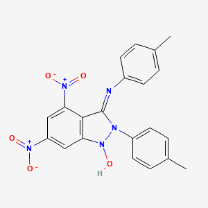 molecular formula C21H17N5O5 B15010592 N,2-bis(4-methylphenyl)-4,6-dinitro-2H-indazol-3-amine 1-oxide 