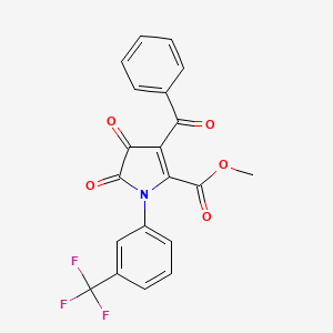 molecular formula C20H12F3NO5 B15010644 methyl 3-benzoyl-4,5-dioxo-1-[3-(trifluoromethyl)phenyl]-4,5-dihydro-1H-pyrrole-2-carboxylate 