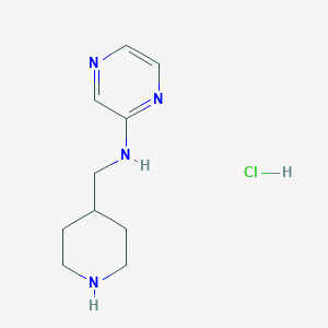 molecular formula C10H17ClN4 B1501065 Piperidin-4-ylmethyl-pyrazin-2-yl-amine hydrochloride CAS No. 1185309-33-4