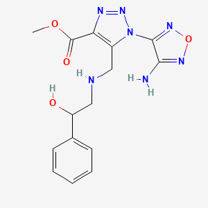 molecular formula C15H17N7O4 B15010653 methyl 1-(4-amino-1,2,5-oxadiazol-3-yl)-5-{[(2-hydroxy-2-phenylethyl)amino]methyl}-1H-1,2,3-triazole-4-carboxylate 