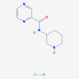 molecular formula C10H15ClN4O B1501068 N-(Piperidin-3-yl)pyrazine-2-carboxamide hydrochloride CAS No. 1185309-85-6