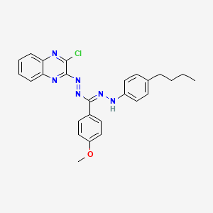 molecular formula C26H25ClN6O B15010732 2-[(2E)-2-{[(E)-(4-butylphenyl)diazenyl](4-methoxyphenyl)methylidene}hydrazinyl]-3-chloroquinoxaline 