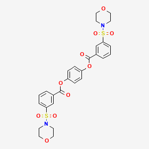 molecular formula C28H28N2O10S2 B15010771 Benzene-1,4-diyl bis[3-(morpholin-4-ylsulfonyl)benzoate] 