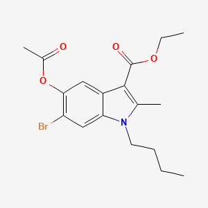molecular formula C18H22BrNO4 B15010927 ethyl 5-(acetyloxy)-6-bromo-1-butyl-2-methyl-1H-indole-3-carboxylate 