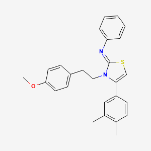 molecular formula C26H26N2OS B15010972 N-[(2Z)-4-(3,4-dimethylphenyl)-3-[2-(4-methoxyphenyl)ethyl]-1,3-thiazol-2(3H)-ylidene]aniline 