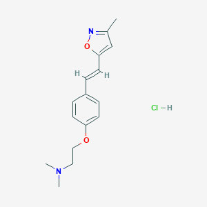 molecular formula C16H21ClN2O2 B150113 N,N-Dimethyl-2-[4-[(E)-2-(3-methyl-1,2-oxazol-5-yl)ethenyl]phenoxy]ethanamine;hydrochloride CAS No. 139193-94-5