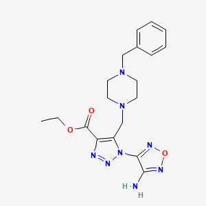 molecular formula C19H24N8O3 B15011352 ethyl 1-(4-amino-1,2,5-oxadiazol-3-yl)-5-[(4-benzylpiperazin-1-yl)methyl]-1H-1,2,3-triazole-4-carboxylate 