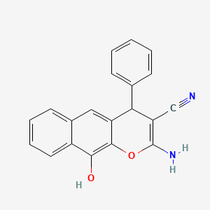molecular formula C20H14N2O2 B15011626 2-amino-10-hydroxy-4-phenyl-4H-benzo[g]chromene-3-carbonitrile 