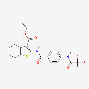molecular formula C20H19F3N2O4S B15011632 Ethyl 2-[({4-[(trifluoroacetyl)amino]phenyl}carbonyl)amino]-4,5,6,7-tetrahydro-1-benzothiophene-3-carboxylate 