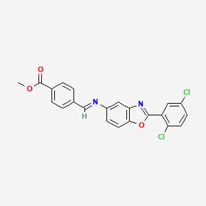 molecular formula C22H14Cl2N2O3 B15011654 methyl 4-[(E)-{[2-(2,5-dichlorophenyl)-1,3-benzoxazol-5-yl]imino}methyl]benzoate 