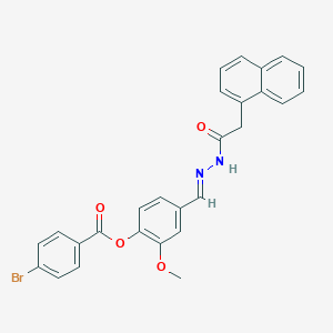 molecular formula C27H21BrN2O4 B15011768 2-methoxy-4-{(E)-[2-(naphthalen-1-ylacetyl)hydrazinylidene]methyl}phenyl 4-bromobenzoate 