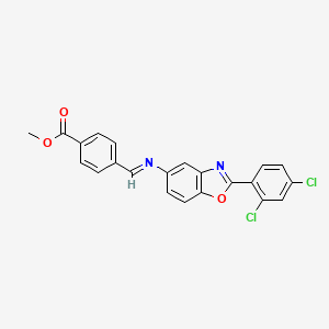 molecular formula C22H14Cl2N2O3 B15011960 methyl 4-[(E)-{[2-(2,4-dichlorophenyl)-1,3-benzoxazol-5-yl]imino}methyl]benzoate 