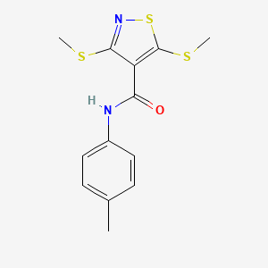 molecular formula C13H14N2OS3 B15011991 N-(4-methylphenyl)-3,5-bis(methylsulfanyl)-1,2-thiazole-4-carboxamide 