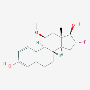 molecular formula C19H25FO3 B150120 (8S,9S,11S,13S,14S,16R,17R)-16-fluoro-11-methoxy-13-methyl-6,7,8,9,11,12,14,15,16,17-decahydrocyclopenta[a]phenanthrene-3,17-diol CAS No. 129000-37-9