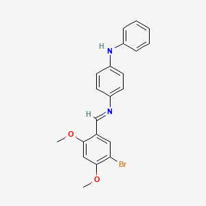 molecular formula C21H19BrN2O2 B15012234 N-[(E)-(5-bromo-2,4-dimethoxyphenyl)methylidene]-N'-phenylbenzene-1,4-diamine 
