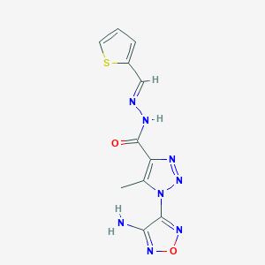 molecular formula C11H10N8O2S B15012303 1-(4-amino-1,2,5-oxadiazol-3-yl)-5-methyl-N'-[(E)-thiophen-2-ylmethylidene]-1H-1,2,3-triazole-4-carbohydrazide 