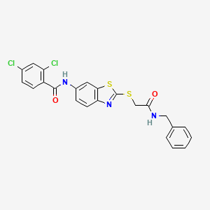 molecular formula C23H17Cl2N3O2S2 B15012352 N-(2-{[2-(benzylamino)-2-oxoethyl]sulfanyl}-1,3-benzothiazol-6-yl)-2,4-dichlorobenzamide 