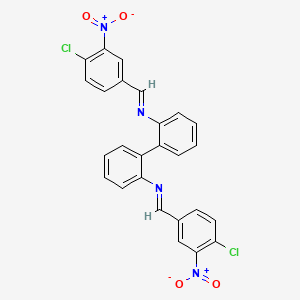 molecular formula C26H16Cl2N4O4 B15012414 N,N'-bis[(E)-(4-chloro-3-nitrophenyl)methylidene]biphenyl-2,2'-diamine 