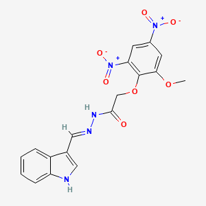 molecular formula C18H15N5O7 B15012470 N'-[(E)-1H-indol-3-ylmethylidene]-2-(2-methoxy-4,6-dinitrophenoxy)acetohydrazide 