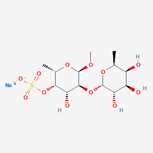 molecular formula C13H24NaO12S B150125 Methyl-2-O-fucopyranosylfucopyranoside 4-sulfate CAS No. 131511-45-0