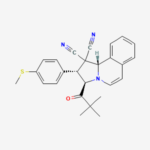 molecular formula C26H25N3OS B15012505 (2R,3R,10bS)-3-(2,2-dimethylpropanoyl)-2-[4-(methylsulfanyl)phenyl]-2,3-dihydropyrrolo[2,1-a]isoquinoline-1,1(10bH)-dicarbonitrile 
