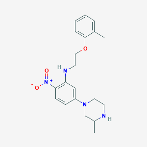 molecular formula C20H26N4O3 B15012609 N-[2-(2-methylphenoxy)ethyl]-5-(3-methylpiperazin-1-yl)-2-nitroaniline 