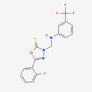 molecular formula C16H11ClF3N3OS B15012626 5-(2-chlorophenyl)-3-({[3-(trifluoromethyl)phenyl]amino}methyl)-1,3,4-oxadiazole-2(3H)-thione 