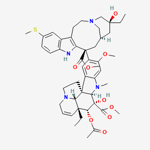 molecular formula C47H60N4O9S B1501296 methyl (1R,9R,10S,11R,12R,19R)-11-acetyloxy-12-ethyl-4-[(13S,15R,17S)-17-ethyl-17-hydroxy-13-methoxycarbonyl-7-methylsulfanyl-1,11-diazatetracyclo[13.3.1.04,12.05,10]nonadeca-4(12),5(10),6,8-tetraen-13-yl]-10-hydroxy-5-methoxy-8-methyl-8,16-diazapentacyclo[10.6.1.01,9.02,7.016,19]nonadeca-2,4,6,13-tetraene-10-carboxylate CAS No. 854756-74-4
