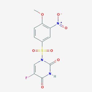 molecular formula C11H8FN3O7S B150130 2,4(1H,3H)-Pyrimidinedione, 5-fluoro-1-((4-methoxy-3-nitrophenyl)sulfonyl)- CAS No. 128887-33-2