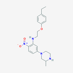 molecular formula C21H28N4O3 B15013178 N-[2-(4-ethylphenoxy)ethyl]-5-(3-methylpiperazin-1-yl)-2-nitroaniline 