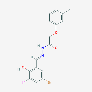 molecular formula C16H14BrIN2O3 B15013221 N'-[(E)-(5-bromo-2-hydroxy-3-iodophenyl)methylidene]-2-(3-methylphenoxy)acetohydrazide 