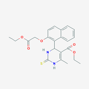 molecular formula C22H24N2O5S B15013270 Ethyl 4-[2-(2-ethoxy-2-oxoethoxy)naphthalen-1-yl]-6-methyl-2-thioxo-1,2,3,4-tetrahydropyrimidine-5-carboxylate 