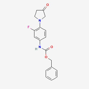 molecular formula C18H17FN2O3 B1501331 Benzyl 3-fluoro-4-(3-oxopyrrolidin-1-YL)phenylcarbamate CAS No. 1021088-77-6