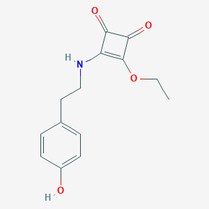 molecular formula C14H15NO4 B150134 3-Ethoxy-4-[2-(4-hydroxyphenyl)ethylamino]-3-cyclobutene-1,2-dione CAS No. 131588-95-9