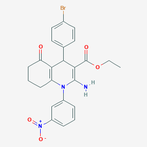 molecular formula C24H22BrN3O5 B15013432 Ethyl 2-amino-4-(4-bromophenyl)-1-(3-nitrophenyl)-5-oxo-1,4,5,6,7,8-hexahydroquinoline-3-carboxylate 