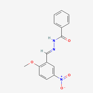 molecular formula C15H13N3O4 B15013435 N'-[(E)-(2-Methoxy-5-nitrophenyl)methylidene]benzohydrazide 