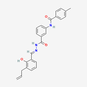 molecular formula C25H23N3O3 B15013495 N-[3-({(2E)-2-[2-hydroxy-3-(prop-2-en-1-yl)benzylidene]hydrazinyl}carbonyl)phenyl]-4-methylbenzamide 